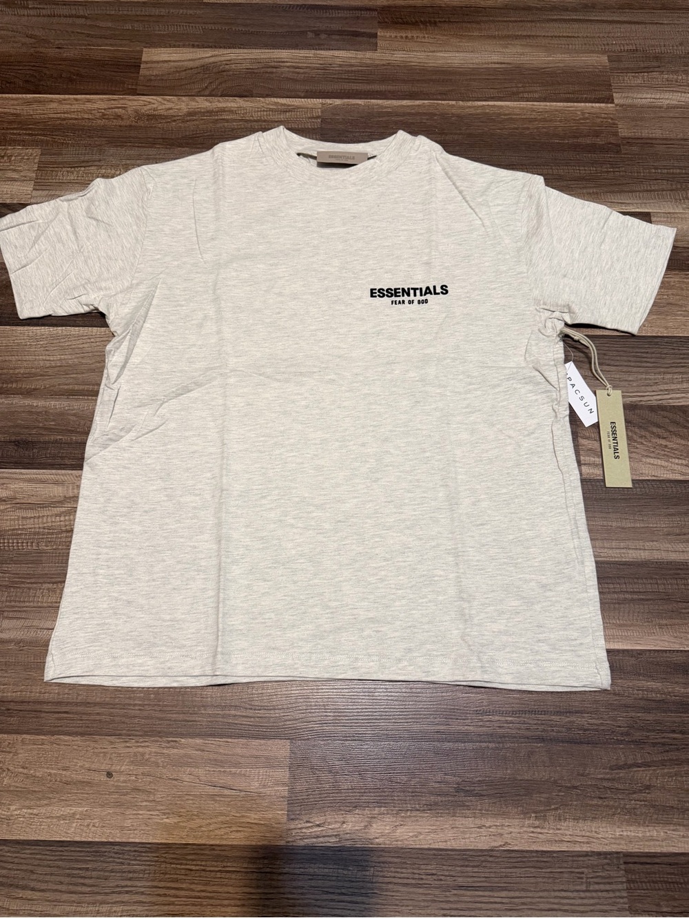 ESSENTIALS Men’s Heather Gray Logo Short Sleeve Tee